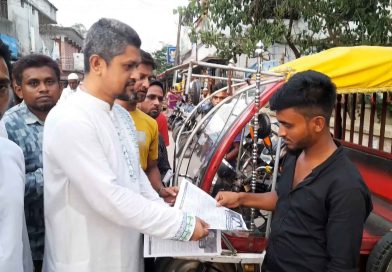 বাউফলে তারেক রহমানের ৩১দফার লিফলেট বিতরণ